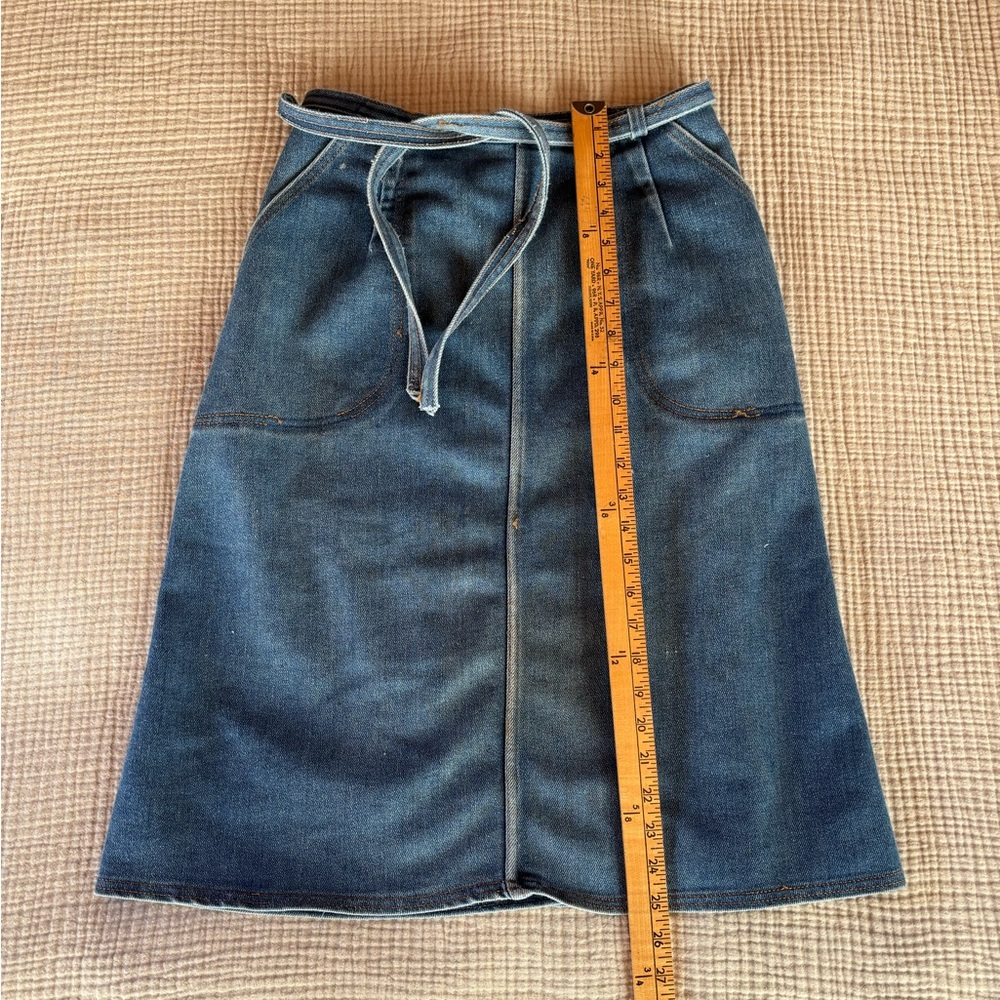 Vintage 70’s Union Made Denim Wrap Skirt - Picture 5 of 9